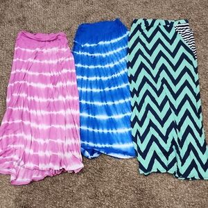Stylish Women's Maxi Skirt Set - Pink, Blue, Green